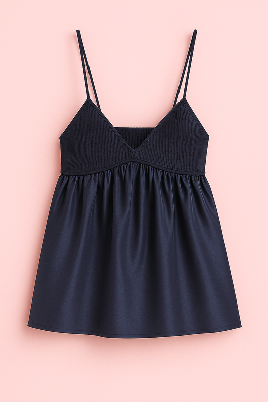 Top "Léna" – Bleu Nuit Évasé