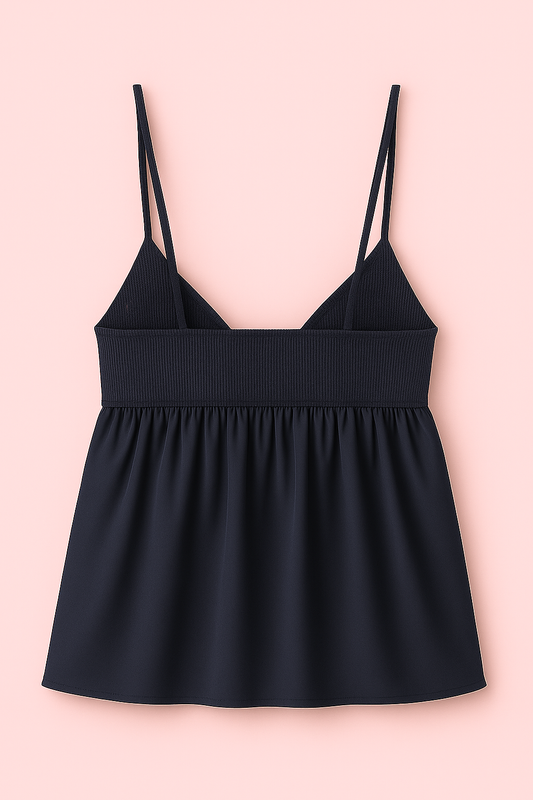 Top "Léna" – Bleu Nuit Évasé